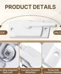 Durable White Cam Window Locks Set For Single And Double Hung Windows 4 Pcs Sash Locks Replacement product details