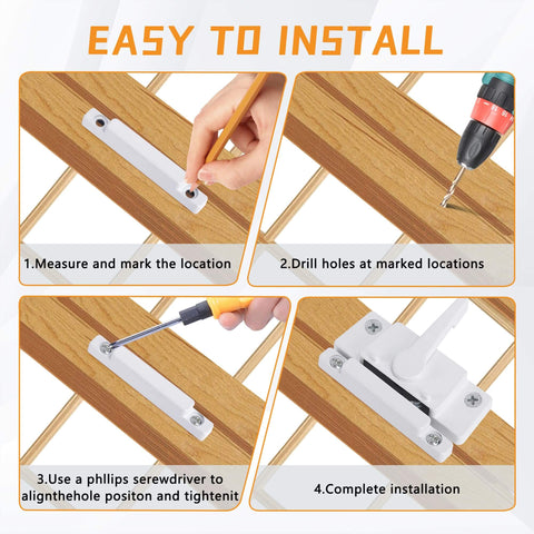 Maintain home security with a 4 pack of white sash locks for single-hung and double-hung windows; includes 16 screws for installation