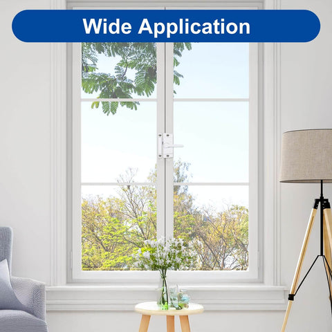 Enhance home security with this 2-pack white sash locks for single and double hung windows, shown installed on modern window.