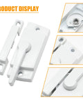 2 Pack Cam Action Window Sash Locks For Double Hung Windows White Sash Locks With Center Hole Spacing Rust Resistant Zinc