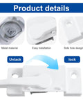Enhance home security with this 2-pack white sash locks for single and double hung windows, featuring durable cam design.