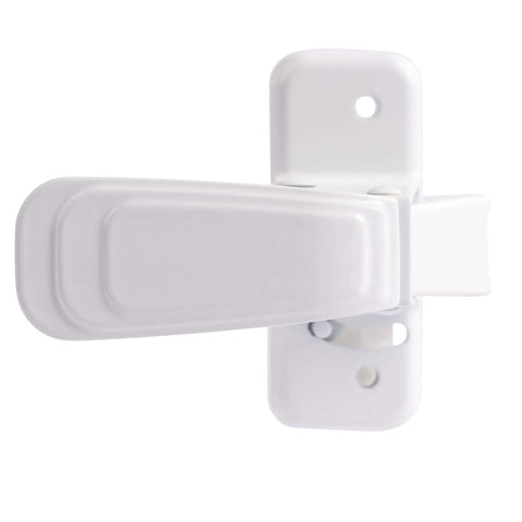 Front view of Replacement Heavy Duty Inside Screen Door Latch With No Lock Out Tech White Finish Durable Interior Latch for Screen Doors