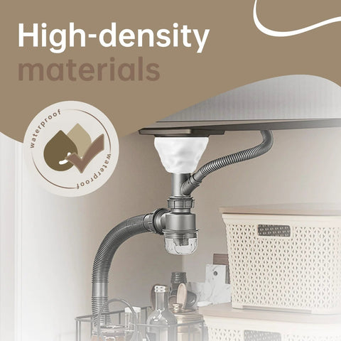 10 Pack White Seal Putty Waterproof Duct Sealant installed under sink pipe for air and water leak prevention