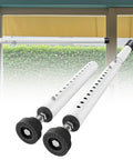 Adjustable Sliding Glass Door Security Bar With Rubber Tips Fits Seventeen Point Seven To Fifty Point Five Inches White One Inch Diameter Sturdy Durable Window Safety Bar Locks For Home Apartment And Patio Prevents Forced Entry And Keeps Kids Safe