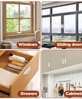 4 Pack Small White Plastic Handles 3.9 Inch Self Adhesive No Drill Installation for windows, sliding doors, drawers, cabinets.