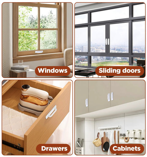 4 Pack Small White Plastic Handles 3.9 Inch Self Adhesive No Drill Installation for windows, sliding doors, drawers, cabinets.