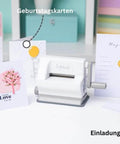 Portable Die Cutting And Embossing Starter Kit For Arts And Crafts Scrapbooking And Cardmaking On The Go Sizzix Sidekick 661770 Included Compact Manual Cutter With 6.35 cm And 2.5 Inch Openings White with greeting cards on display