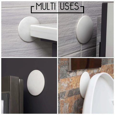 Door Stoppers - Large 3.15" (4 PCS) - Door Stoppers for Wall with Strong Back Adhesive - Quiet and Shock Absorbent