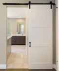 Bottom Floor Guide For Barn Doors Adjustable U Bracket Flush Design Flat Swing Stopper Carbon Steel Sliding Door Hardware Kit For Doors Closets And Cabinets White Includes Screws And Expansion Tubes For Easy Installation installed with white barn door
