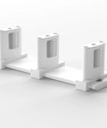 Sliding Closet Door Floor Guide, Adjustable Bypass Door Guide, Updated Three Roller Design, White Finish, Floor Roller Guide For Bypass Doors