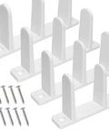 4 Pack Universal ABS Sliding Closet Door Floor Guides For 1-3/8 Inch Thick Doors White With Screws Durable Centering Guides
