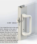 White Patio Door Handle Set with Cylinder Lock,Suitable for Replacement Sliding Patio Doors Lock 3-15/16”Screw Hole Spacing.Choices That Add a Unique to Your Patio Glass Sliding Door. side view with installation instructions