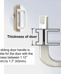 White Patio Door Handle Set with Cylinder Lock,Suitable for Replacement Sliding Patio Doors Lock 3-15/16”Screw Hole Spacing diagram