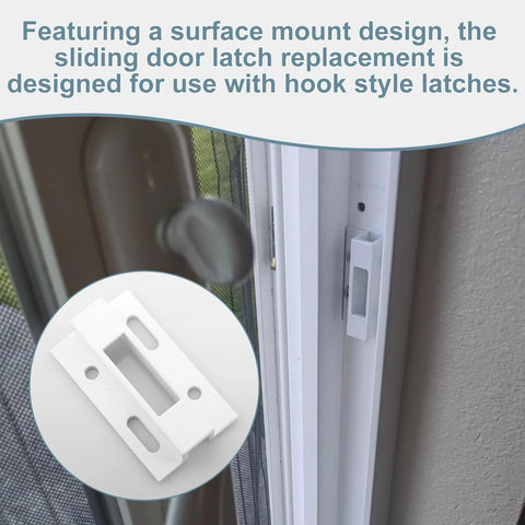 Sliding Door Keeper For Hook Style Latch E 2124 Replacement Latch For Sliding Glass And Patio Doors White Durable Installed View