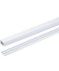 One Quarter Inch Plastic Sliding Door Track Kit White 4 Feet Long With Top Guide And Bottom Track For Glass Wood Aluminum Or Plastic Doors Perfect Fit For Quarter Inch Thick Panels This Versatile Track Supports Smooth Gliding Movement, showing two white track pieces on a white background.