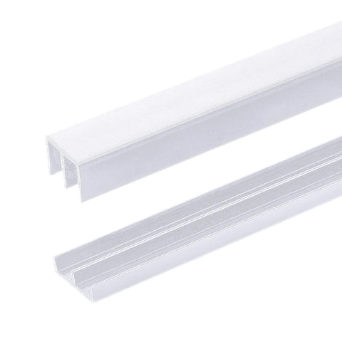One Quarter Inch Plastic Sliding Door Track Kit White 4 Feet Long With Top Guide And Bottom Track For Glass Wood Aluminum Or Plastic Doors