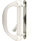 Sliding Patio Door Handle Set, White, 2-Piece Inside Replacement for Thick Doors, Locking Function, Side View