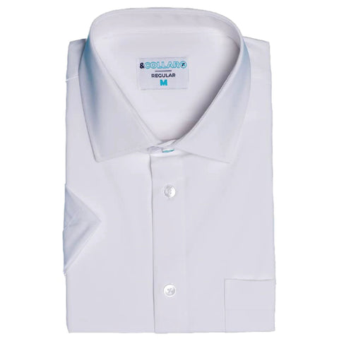 Slim Fit 4 Way Stretch Dress Shirt for Men White
