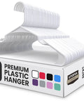 Space saving 50 pack slim plastic hangers provide durable, lightweight closet organization for apartments and dorm rooms.