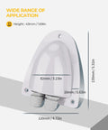 White Solar Double Cable Entry Gland Box with PG11 connector, waterproof ABS housing, shown with dimensions for use on RVs and boats.