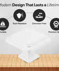 White Cabinet Knobs Set, 10 Pack Zinc Alloy Drawer Knobs, modern design with durability, rust-resistant, corrosion-free features