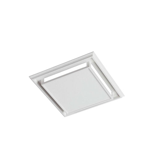 Duct Free Ventilation Fan For Odor And Humidity Control White Square Ceiling Or Wall Exhaust Fan with Plastic Grille installed