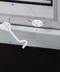 Built Tough 4 Inch Heavy Duty Hook And Eye Latch For Barn Doors And More, Powder Coated Stainless Steel Security Latch, white, installed view