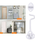 Built Tough 4 Inch Heavy Duty Hook And Eye Latch For Barn Doors And More, Powder Coated Stainless Steel Security Latch For Interior Doors