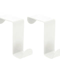 Over The Door Hooks,2pcs - Stainless Steel Door Hangers Hooks, S-Shaped Double Hooks for Hanging Clothes, Hats, Towels (White), front view.