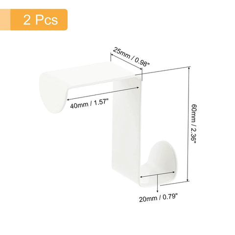 Over The Door Hooks,2pcs - Stainless Steel Door Hangers Hooks, S-Shaped Double Hooks for Hanging Clothes, Hats, Towels (White).