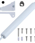 Storm Door Closer,1 Set Screen Door Closer,Pneumatic Door Bracket, Window Closer Safety Closure with Hold Open for Storm(White) with screws and parts