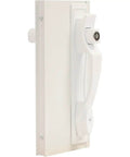 White Push Button Heavy Duty Storm Door Latch With Keyed Lock Set, Replacement Latch Handle For 1-3/4 Inch Center Mount Holes