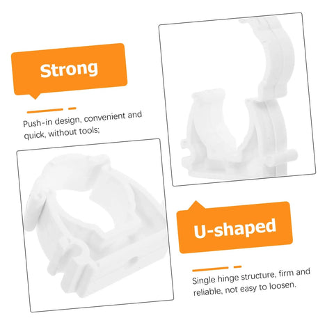 Close-up of heavy duty white PVC clamp from 35 Piece Pipe Clamp Buckle Repair Kit For Water Pipes And Hoses, showing push-in design