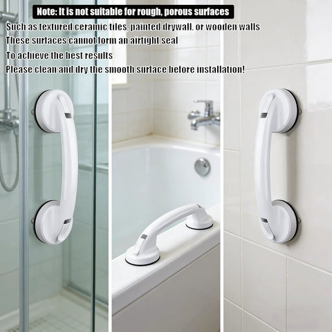 White Strong Suction Cup Handle No Drilling Installation For Glass Doors And Windows Cabinets And Refrigerators Tool Free Removed