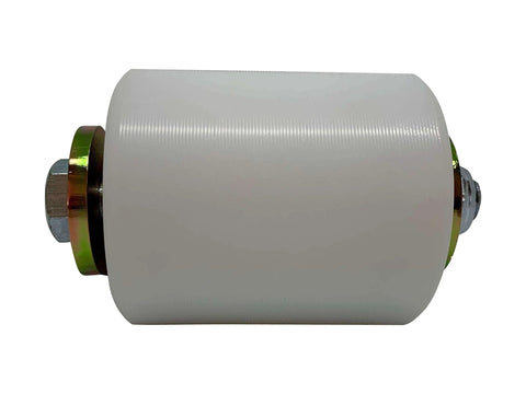 Slide Gate Guide Roller 3" White Hard Nylon UHMW Rollers with C Bracket Rear Post Welded Assembly Heavy Duty Anti Tipping Sealed