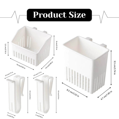 Dimensions of 3 Pcs Utensil Drying Rack Universal Cup Silverware Utensil Drying Holder Basket for Home Kitchen, White