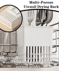 3 Pcs Utensil Drying Rack Universal Cup Silverware Utensil Drying Holder Basket for Home Kitchen, White in dish rack