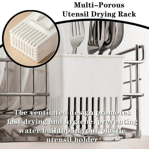 3 Pcs Utensil Drying Rack Universal Cup Silverware Utensil Drying Holder Basket for Home Kitchen, White in dish rack