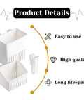 3 Pcs Utensil Drying Rack Universal Cup Silverware Utensil Drying Holder Basket for Home Kitchen, White, product details image