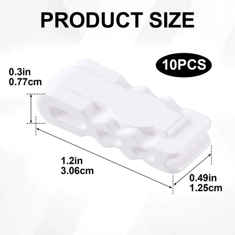 10 Pack Vacuum Storage Bags Sealing Clips Set product size diagram showing dimensions and packaging quantity.