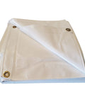 White Vinyl Tarp 13 Oz Industrial Grade Heavy Duty Waterproof Shelter With Reinforced Grommets Every 18 To 24 Inches