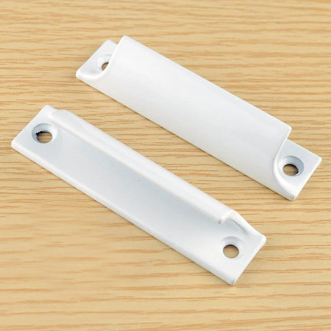 2 Pack 3-Inch Hole Center Window Sash Lift Handles With Mounting Screws In White, Durable Aluminum Alloy Construction