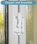 Ten-pack diecast window sash locks with cam action provide secure latching for double hung and sliding windows, installed view.