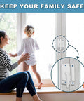 White Sliding Window Sash Locks 2 Pack Cam Action Sash Lock For Double Hung Windows installed on vinyl window