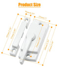 2 Pack Cam Action Window Sash Locks For Double Hung Windows White Sash Locks With Center Hole Spacing Rust Resistant Zinc Alloy Construction Ideal For Vertical And Horizontal Sliding Windows, size dimensions shown