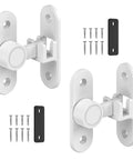 90 To 180 Degree Barn Door Lock Kit Made From Zinc Alloy Flip Gate Latches Hardware for Bathroom, Bedroom, Fence, Garage, White 2 Pack