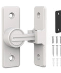 90 Degree Flip Barn Door Lock Heavy Duty Sliding Gate Latch For Garden Bathroom Garage And Sliding Doors White 1 Pack Durable Zinc Alloy Construction With Easy Installation And Corrosion Resistant Finish