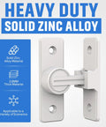 90 Degree Flip Barn Door Lock Heavy Duty Sliding Gate Latch for Garden Bathroom Garage and Sliding Doors White 1 Pack Durable Zinc Alloy Construction with easy installation and corrosion resistant finish