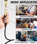 10 Pack 1/4 In X 10 Ft Polyurethane Recoil Air Hose With Bend Restrictor, Quick Couplers And Plugs, Wide Application Use
