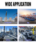 Wide application of products in architecture, shipping, industry, and mechanical settings, showcasing diverse uses.